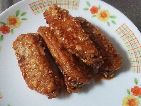 ノンフライヤー☆手羽中の甘辛唐揚げ!